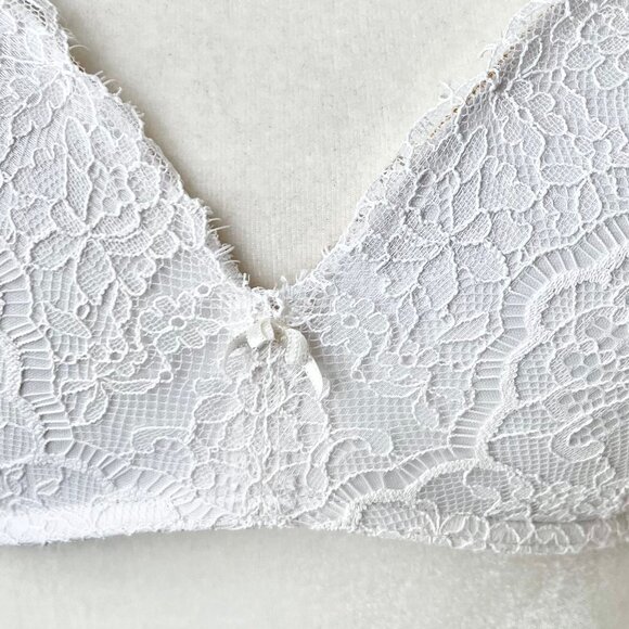 Victoria's Secret Dream Angels Lightly Lined No Wire White Lace Bra 36C - Picture 6 of 12